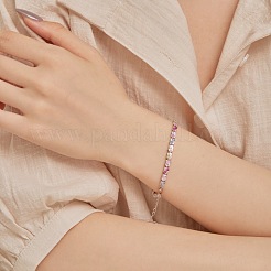 Anti-Tarnish Rhodium Plated 925 Sterling Silver Link Chain Bracelet&nbsp;BJEW-Z017-01B