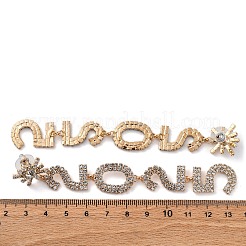 Brass Rhinestone Stud Earrings&nbsp;EJEW-Q012-02G