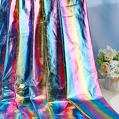 Rainbow Polyester Spandex Stretch Fabric&nbsp;DIY-WH0622-042
