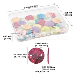 56Pcs 7 Colors Spray Painted Natural Capiz Shell Connector Charms&nbsp;SSHEL-FS0001-09