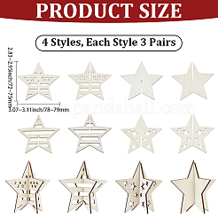 4 Styles Christmas Theme Unfinished Wood Solid Display Decorations&nbsp;DJEW-WH20002-21B