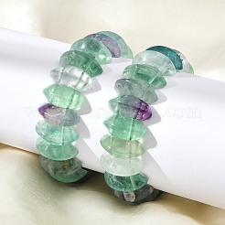Bicone Natural Fluorite Beads Stretch Bracelets for Women Men&nbsp;BJEW-C097-05H