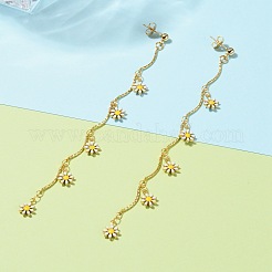 Brass Enamel Chain Tassel Earrings&nbsp;EJEW-JE05786