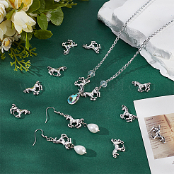 100Pcs Tibetan Style Alloy Horse Links Connector Charms&nbsp;FIND-PH0059-97AS