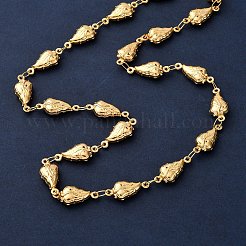304 Stainless Steel Leaf Link Chain Necklaces for Women&nbsp;NJEW-G178-10G