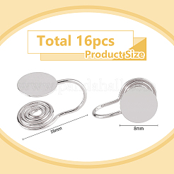 16Pcs Brass Spiral Pad Ear Cuff Findings&nbsp;EJEW-HS0001-24P