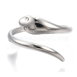 Non-Tarnish 304 Stainless Steel Snake Cuff Ring&nbsp;RJEW-N038-113P