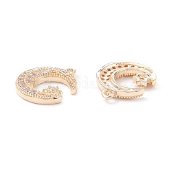 Rack Plating Brass Micro Pave Cubic Zirconia Pendants&nbsp;ZIRC-C026-05LG
