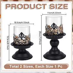 Iron Glass Candle Holder&nbsp;AJEW-WH0796-88B