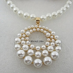 Plastic Imitation Pearl Beaded Stud Earrings & Necklaces Sets for Women&nbsp;FS-WGDB8BB-01