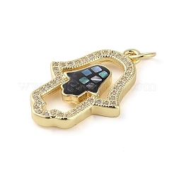 Brass Micro Pave Clear Cubic Zirconia Pendants&nbsp;KK-Q813-04G