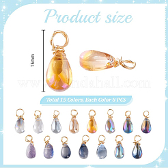 120Pcs 8 Styles Handmade Lampwork Pendants&nbsp;PALLOY-PH01773