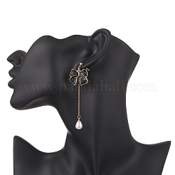 Alloy Enamel Bowknot Dangle Stud Earrings&nbsp;EJEW-JE06645-01
