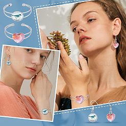 DIY Heart Bangle & Earring Making Finding Kit&nbsp;FIND-FH0003-47