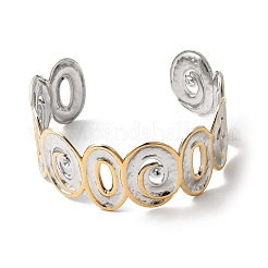 Hammered 304 Stainless Steel Cuff Bangles for Women&nbsp;BJEW-P371-01A