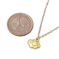 Cloud Face Alloy with Brass Pendant Necklaces&nbsp;NJEW-JN04907