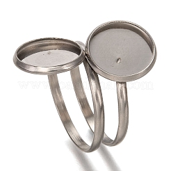 Non-Tarnish 201 Stainless Steel Pad Ring Settings&nbsp;X-STAS-P262-01P