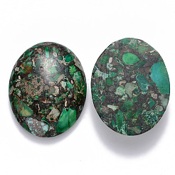 Synthetic Gold Line Imperial Jasper Cabochons&nbsp;G-R457-02E