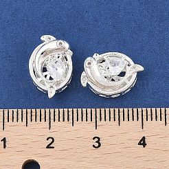 Rack Plating Brass Micro Pave Cubic Zirconia Beads&nbsp;KK-F879-01S-02
