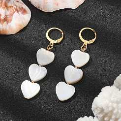Natural Sea Shell Tassel Dangle Earring&nbsp;EJEW-TA00281-01