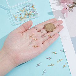 50Pcs 2 Colors Brass Connector Charms&nbsp;KK-PH0013-50