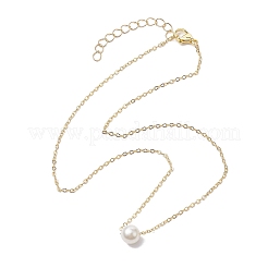 Round Acrylic Imitated Pearl Pendant Necklaces&nbsp;NJEW-JN04777