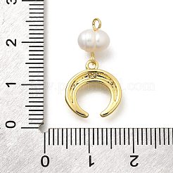 Brass Micro Pave Cubic Zirconia Pendants&nbsp;KK-Z093-30G