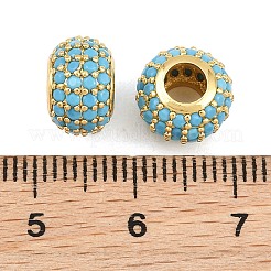 Brass Micro Pave Cubic Zirconia European Beads&nbsp;RB-CBAB488-01