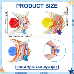 12Pcs 3 Colors Glass Pendants&nbsp;FIND-OC0014-31