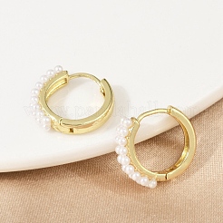 Brass ABS Imitation Pearl Hoop Earrings&nbsp;EJEW-M082-04G
