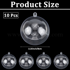 10Pcs Transparency Acrylic Christmas Balls Pendants&nbsp;DIY-CP0013-38B