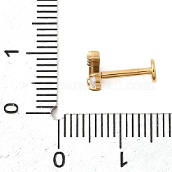 F136 Titanium Pave Clear Cubic Zirconia Teardrop Arrow Internally Threaded Labrets&nbsp;ME-CBA9828-03G