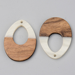 Opaque Resin & Walnut Wood Pendants&nbsp;RESI-S389-014A-C04