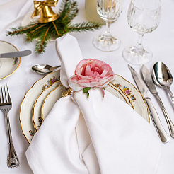 Artificial Rose Flower Cloth Napkin Rings&nbsp;AJEW-WH0314-75