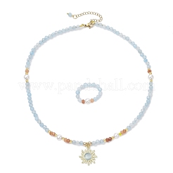 White Jade Jewerly Sets&nbsp;SJEW-JS01338