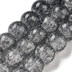 Spray Painted Crackle Glass Beads Strands&nbsp;DGLA-C002-6mm-02