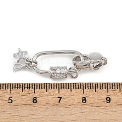 Brass Micro Pave Clear Cubic Zirconia Lobster Claw Clasps&nbsp;KK-U059-56P