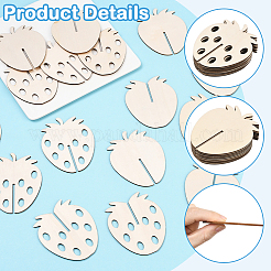 24Pcs 2 Styles Unfinished Wood Strawbeery Ornaments&nbsp;WOOD-SC0002-26