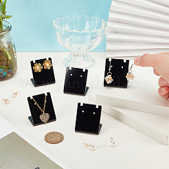 24Pcs Organic Glass Slant Back Earring Display Stands&nbsp;EDIS-PH0001-80