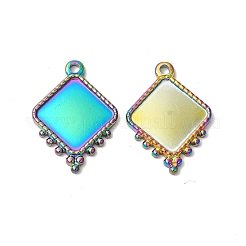 Ion Plating(IP) 304 Stainless Steel Pendant Cabochon Settings&nbsp;STAS-L268-042MC