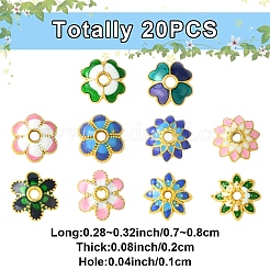 20Pcs 10 Styles Alloy Enamel Bead Caps&nbsp;FIND-YW0006-68