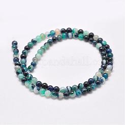 Natural Striped Agate/Banded Agate Bead Strands&nbsp;G-G962-4mm-10