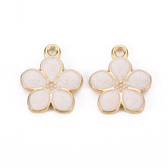 Light Gold Plated Alloy Enamel Pendants&nbsp;X-ENAM-R136-17F