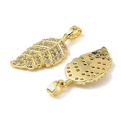 Brass Micro Pave Clear Cubic Zirconia Charms&nbsp;KK-A290-01B-G