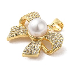 Brass Micro Pave Clear Cubic Zirconia Pendants&nbsp;FIND-Z041-04G