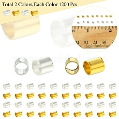 1200Pcs 2 Colors Brass Crimp Beads&nbsp;KK-FS0001-37