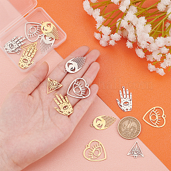 16Pcs 4 Style 201 Stainless Steel Pendants&nbsp;STAS-DC0001-63
