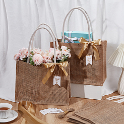 10Pcs Rectangle Canvas Cloth Tote Bags&nbsp;ABAG-UN0001-14