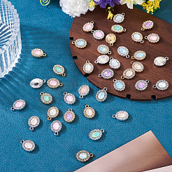 40Pcs 2 Colors UV Plating Alloy with Mixed Color Glass Rhinestone Pendants&nbsp;FIND-PJ0001-38