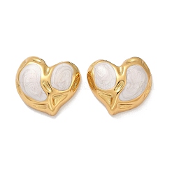 Heart 304 Stainless Steel Enamel Stud Earrings&nbsp;EJEW-M105-03G